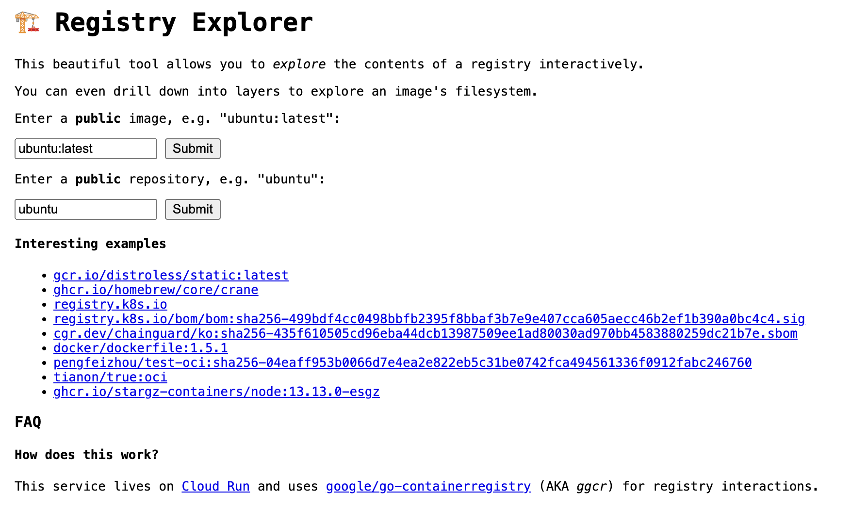Registry explorer